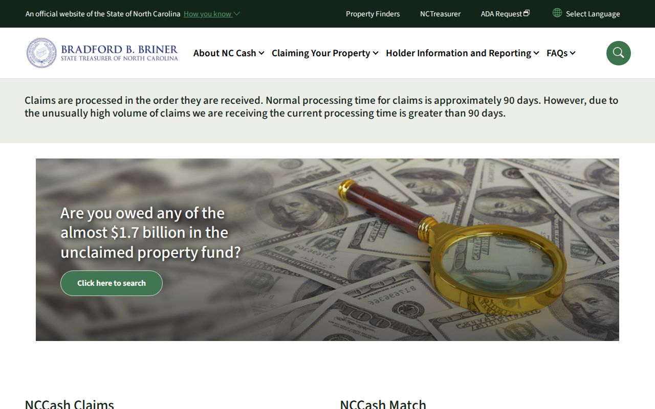 Greenville people search with the official NCCash name lookup