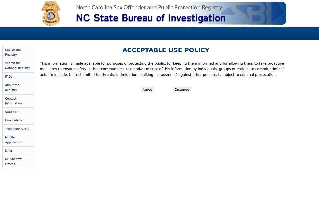 Greenville people search using North Carolina SBI registry modes